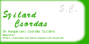 szilard csordas business card